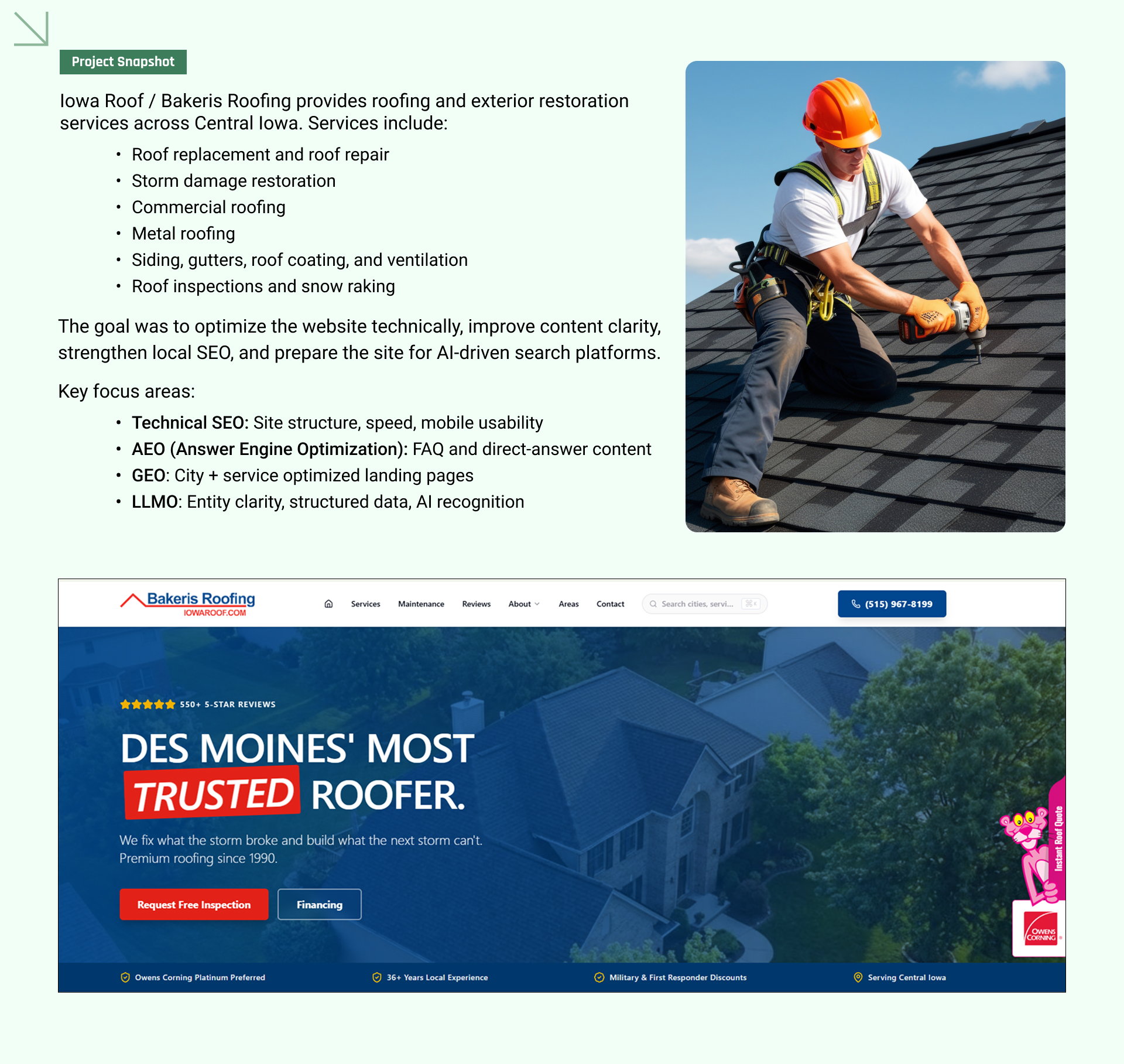 Roofing Technical SEO Case Study