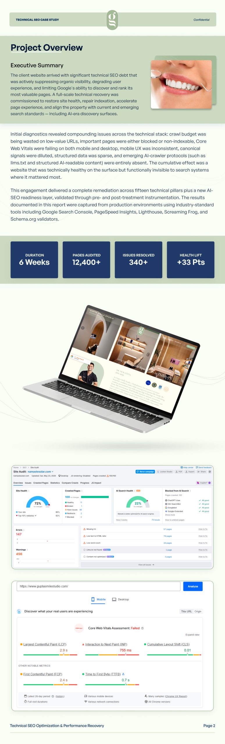 Technical SEO Performance Recovery Case Study | Page 1