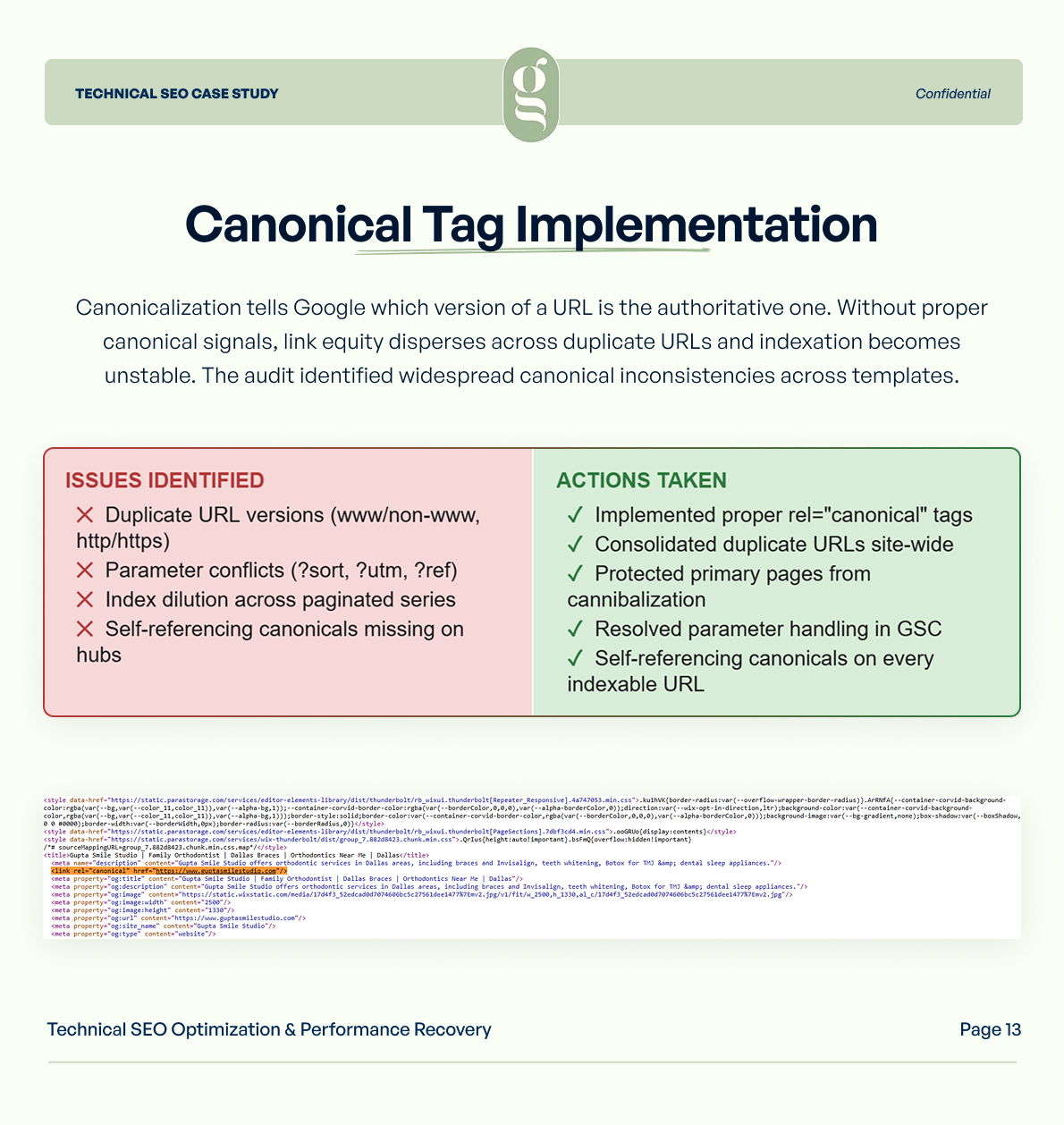Technical SEO Performance Recovery Case Study | Page 12