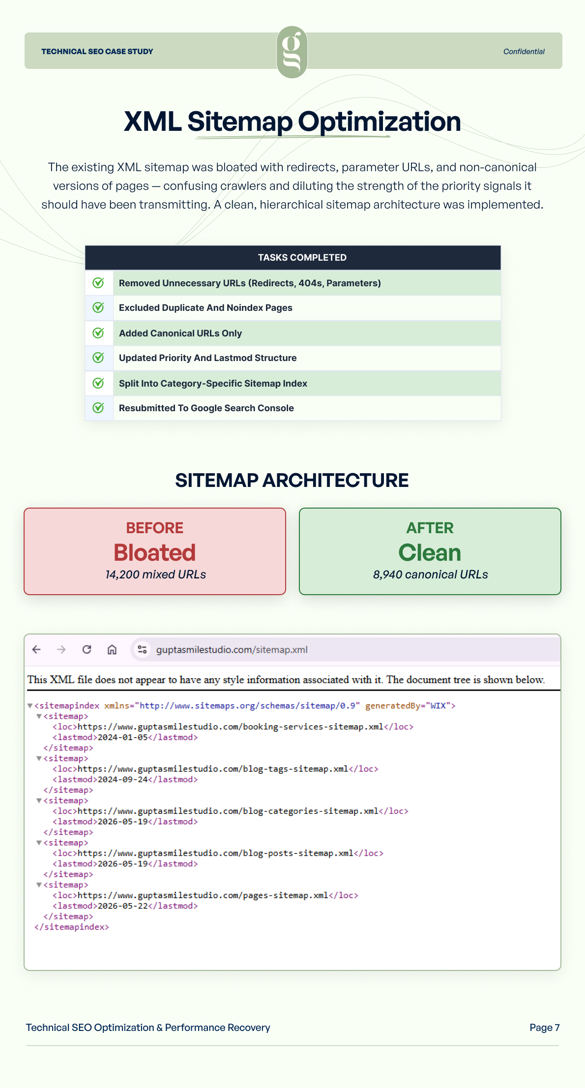 Technical SEO Performance Recovery Case Study | Page 6