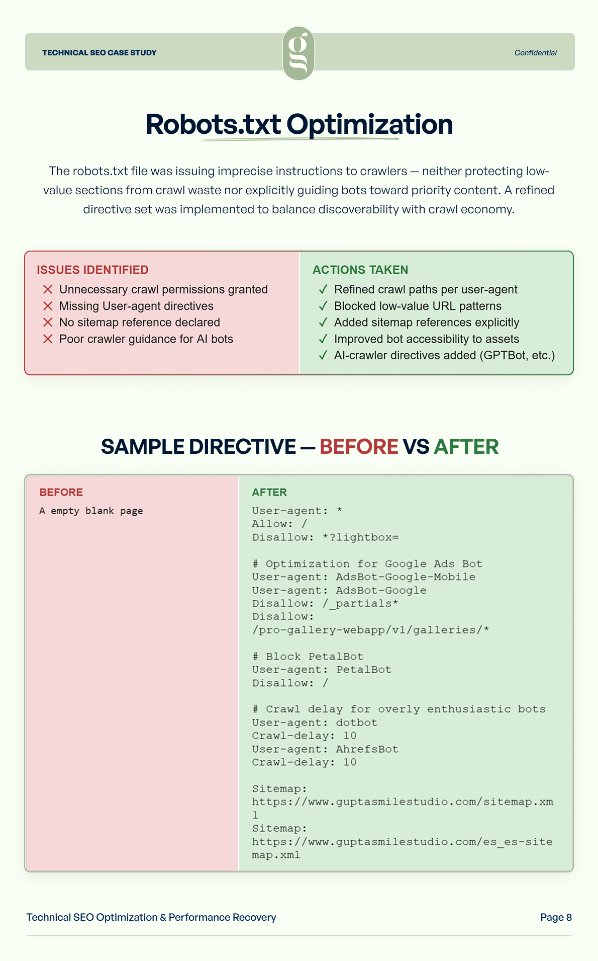 Technical SEO Performance Recovery Case Study | Page 7